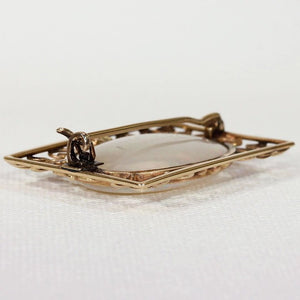 Arts & Crafts Opal Gold Brooch Pin by Henry George Murphy