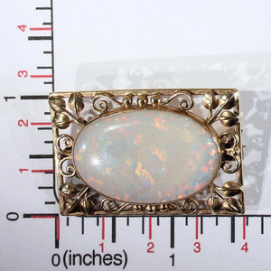 Arts & Crafts Opal Gold Brooch Pin by Henry George Murphy