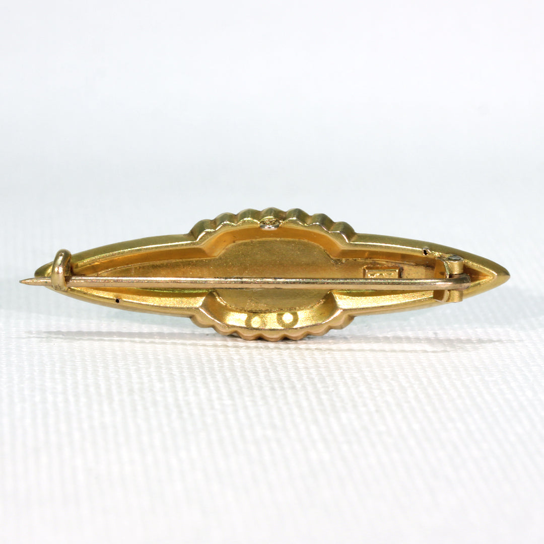 Victorian Sweetheart Mizpah Brooch Pin English 9k Gold