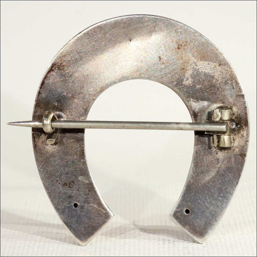 Large Silver Victorian Horseshoe Brooch, c. 1880