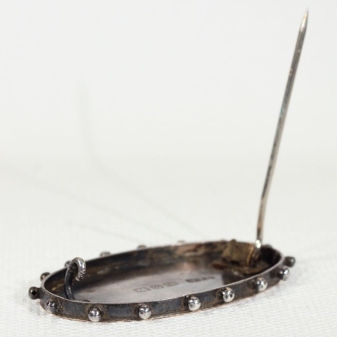 Victorian Silver Bird on Branch Brooch Pin Gold Accents