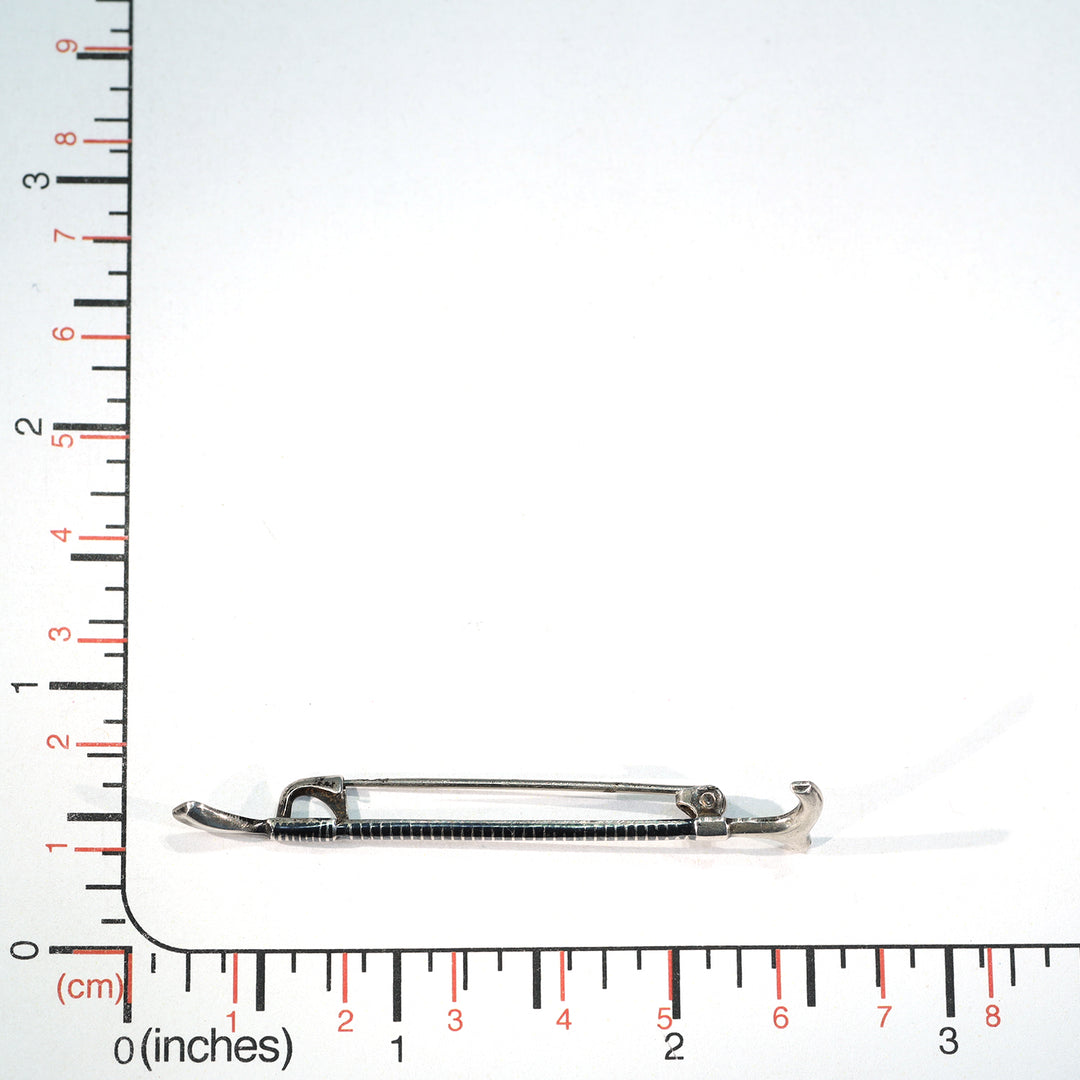 Antique Victorian Niello Silver Crop Brooch