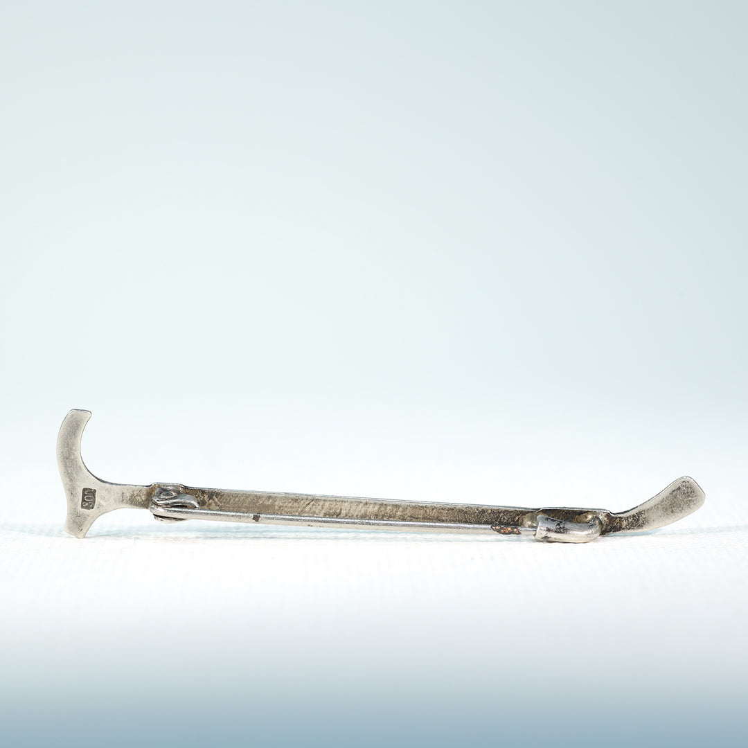 Antique Victorian Niello Silver Crop Brooch