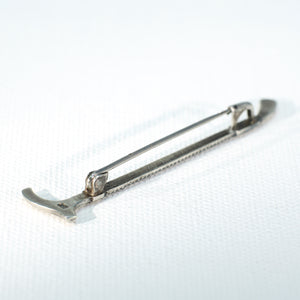 Antique Victorian Niello Silver Crop Brooch