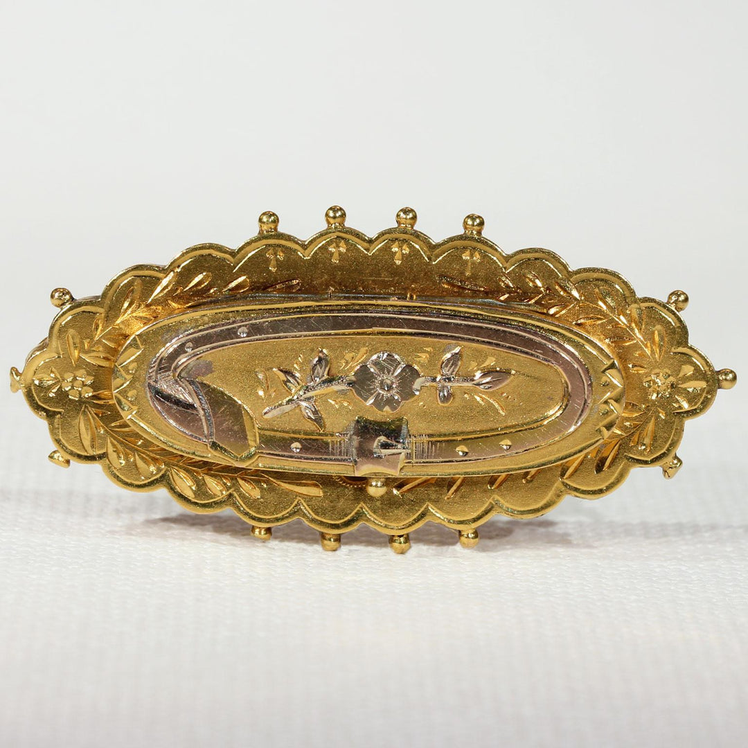 Victorian Hidden Message Brooch Pin 'Forget Me Not'