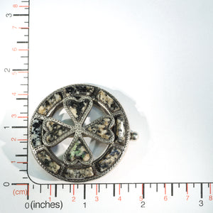 Scottish Claddagh Granite Brooch Silver Pin Dtd 1865