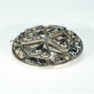 Scottish Claddagh Granite Brooch Silver Pin Dtd 1865