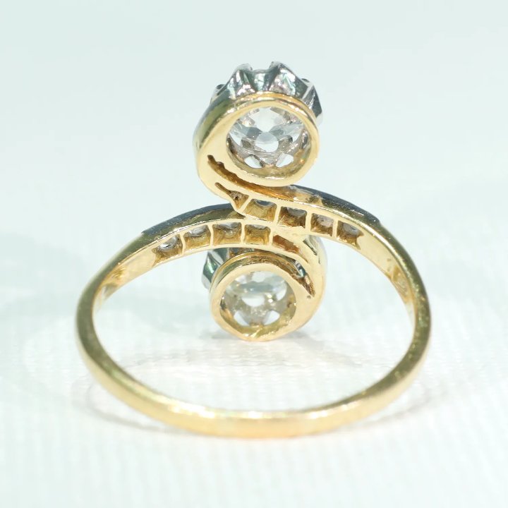 Belle Epoque Diamond Bypass Ring 18k Platinum 1cttw