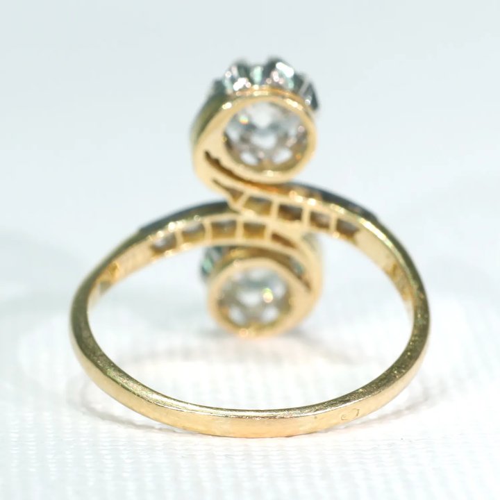Belle Epoque Diamond Bypass Ring 18k Platinum 1cttw