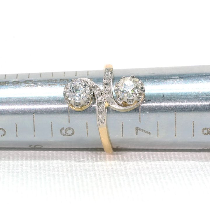 Belle Epoque Diamond Bypass Ring 18k Platinum 1cttw