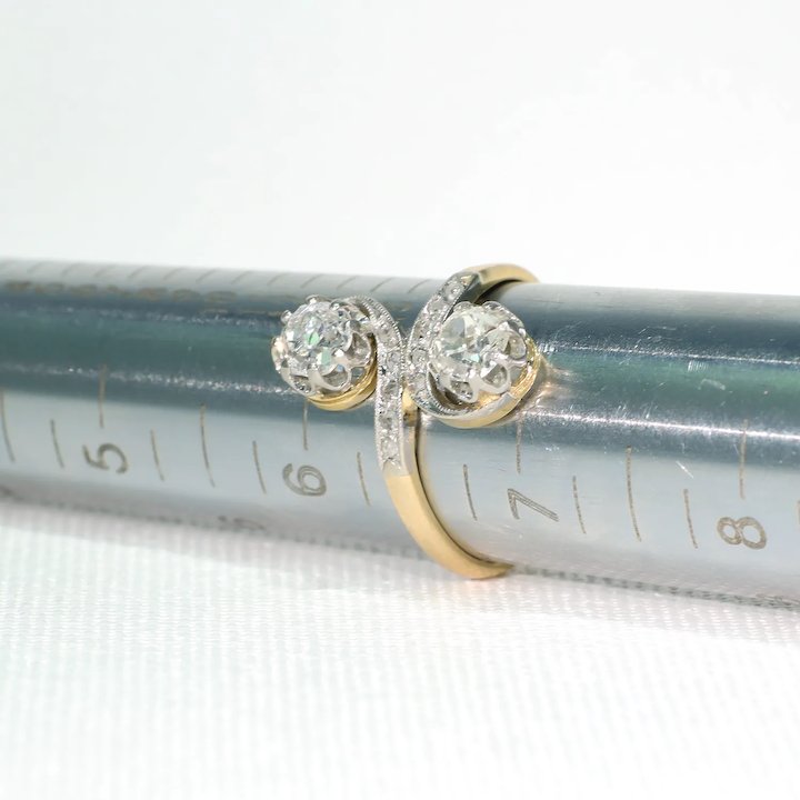 Belle Epoque Diamond Bypass Ring 18k Platinum 1cttw