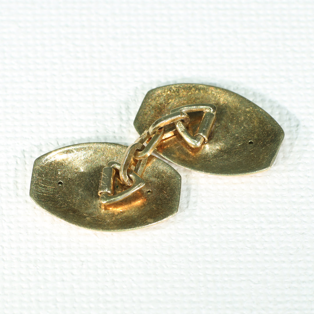 Stylish Art Deco Cufflinks 18k Two Tone Gold