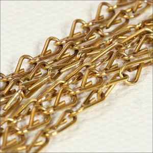 Interesting Hand Crafted 9k Gold Chain, 16.25" long