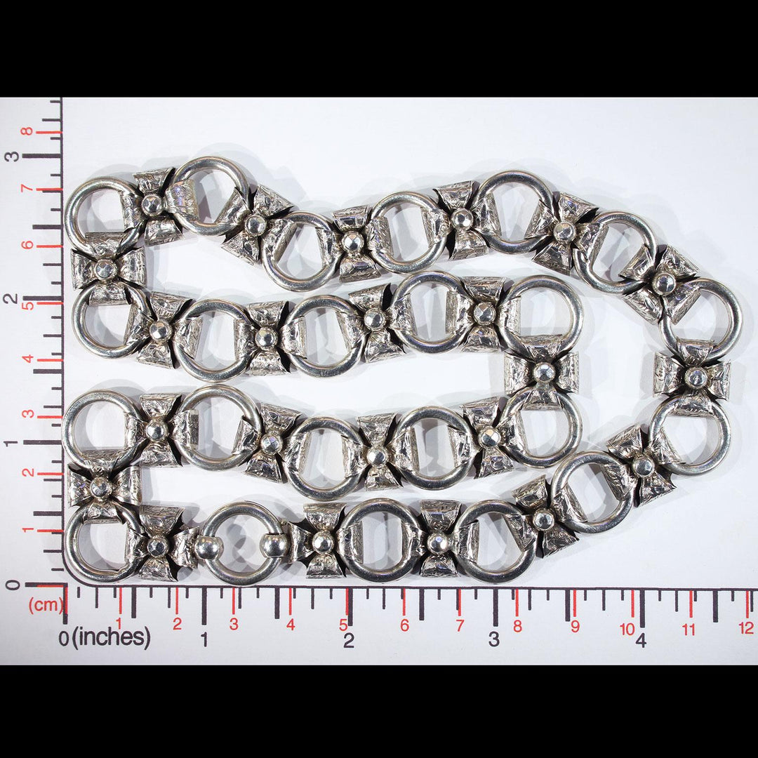 Antique Victorian Silver Collar Necklace 18" Long