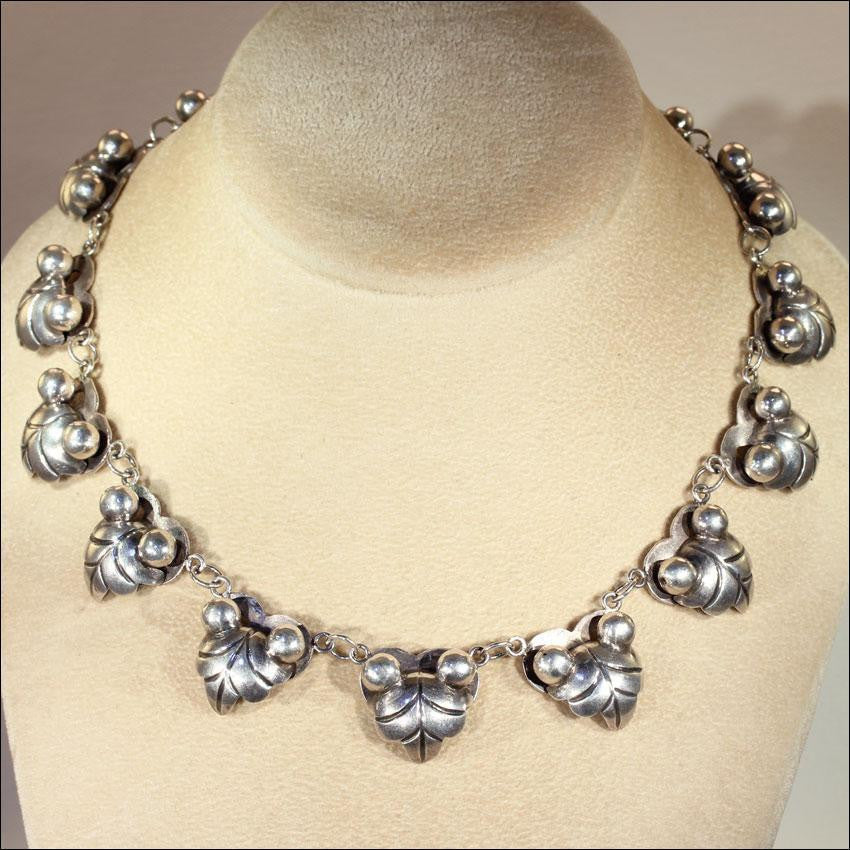 Vintage South African Silver Collar Necklace in 980 Silver