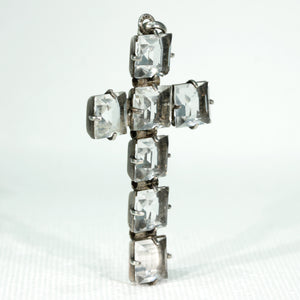 Antique Silver Art Deco Paste Cross Pendant