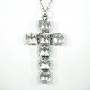 Antique Silver Art Deco Paste Cross Pendant