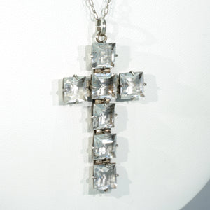 Antique Silver Art Deco Paste Cross Pendant