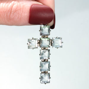 Antique Silver Art Deco Paste Cross Pendant