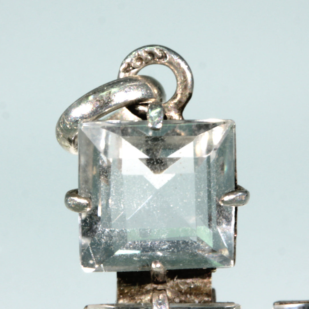 Antique Silver Art Deco Paste Cross Pendant