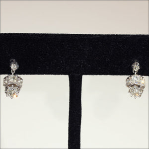 Antique Early Victorian Diamond Earrings in Silver and Gold, c. 1850