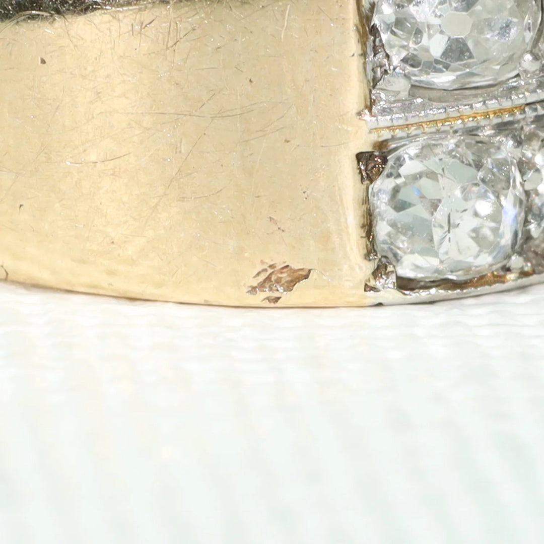Early Art Deco Double Row Diamond Half Eternity Band Ring