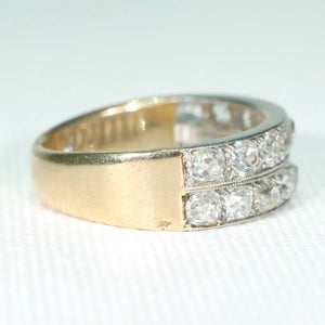 Early Art Deco Double Row Diamond Half Eternity Band Ring