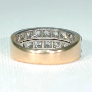 Early Art Deco Double Row Diamond Half Eternity Band Ring