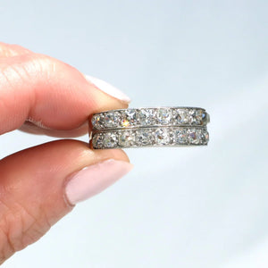 Early Art Deco Double Row Diamond Half Eternity Band Ring