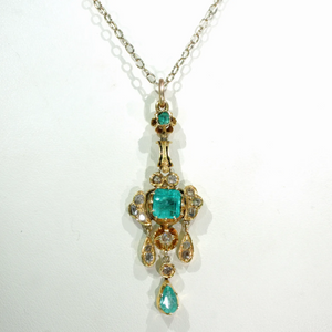 Early Georgian Emerald Diamond Pendant