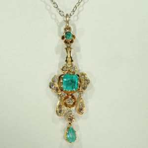 Early Georgian Emerald Diamond Pendant