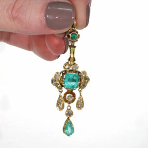 Early Georgian Emerald Diamond Pendant