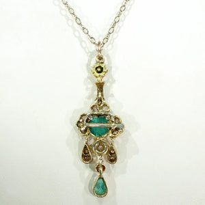 Early Georgian Emerald Diamond Pendant