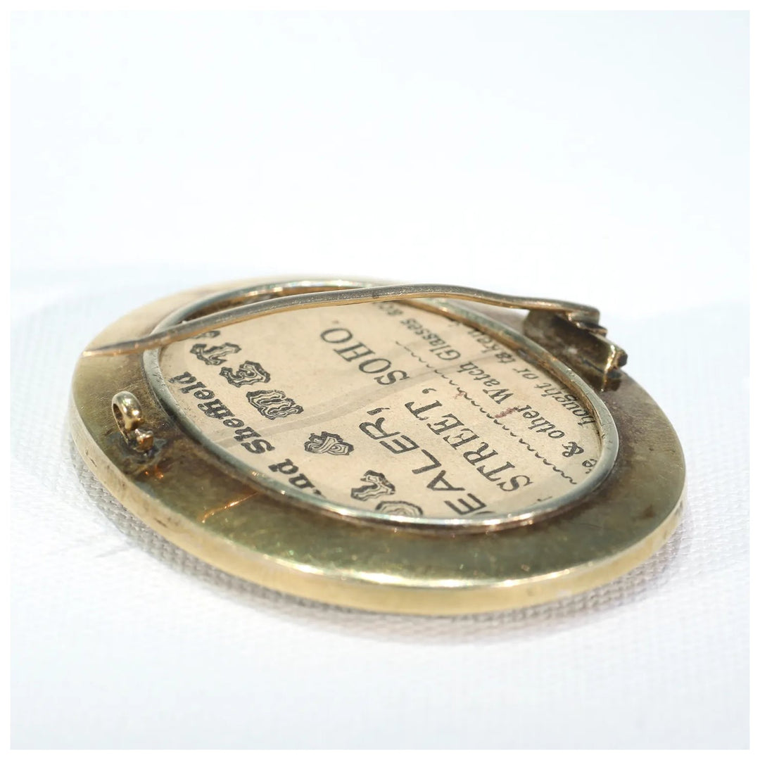Early Victorian Enamel Portrait Miniature 15k Gold