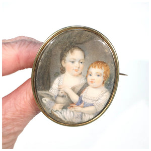 Early Victorian Enamel Portrait Miniature 15k Gold