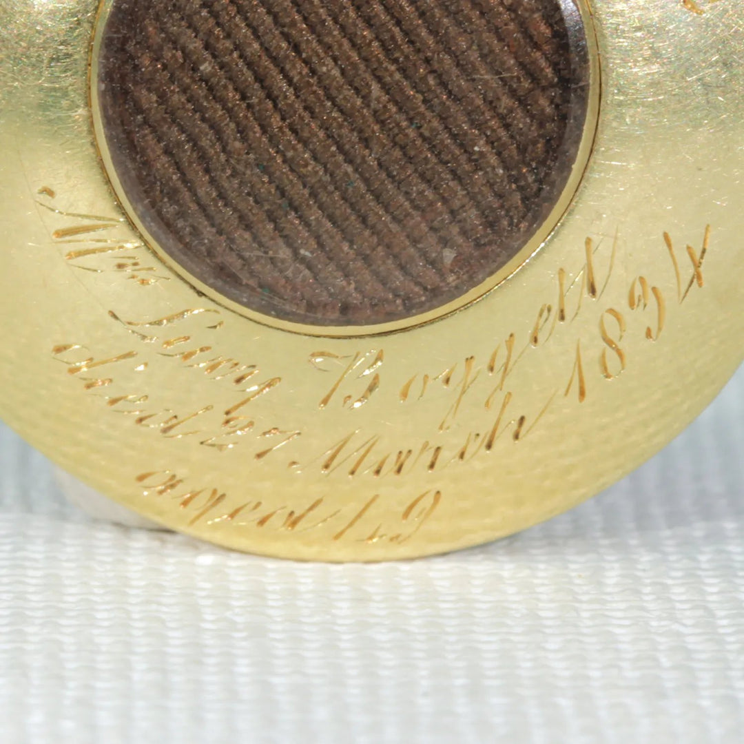 Early Victorian Garnet Enamel Memorial Locket Pendant