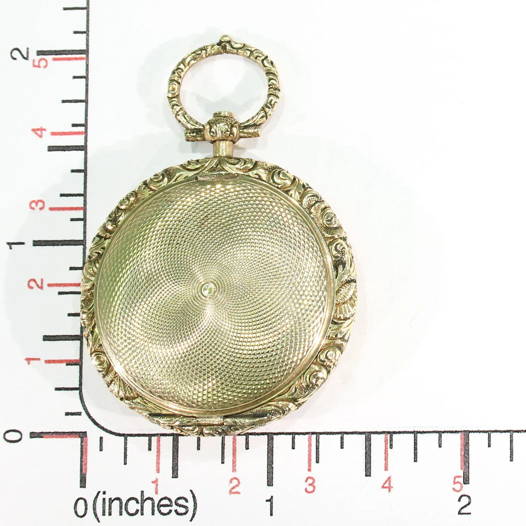 Early Victorian Gold Memorial Locket Pendant Hair Inscription