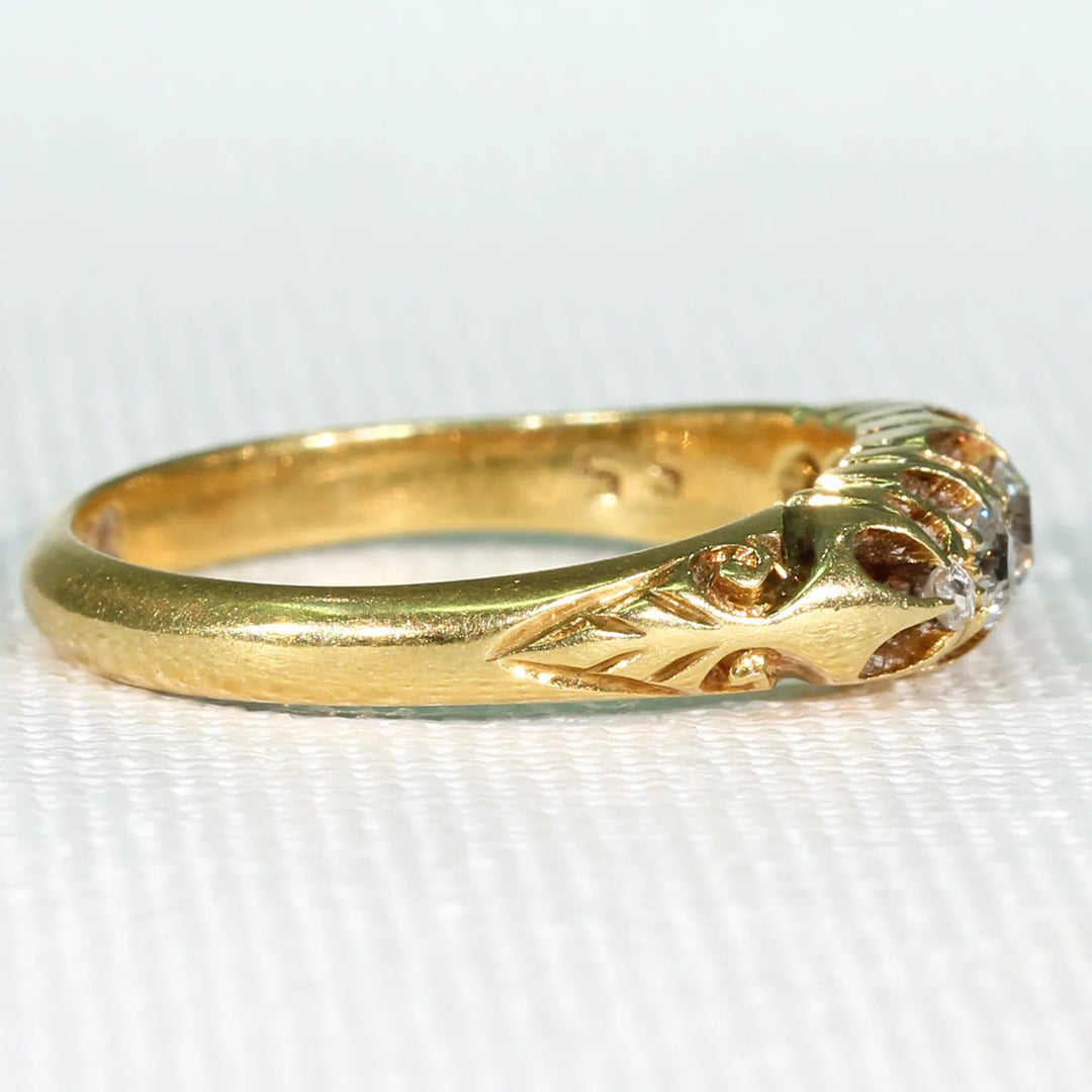 Edwardian 5 Stone Diamond Ring in 18k Gold