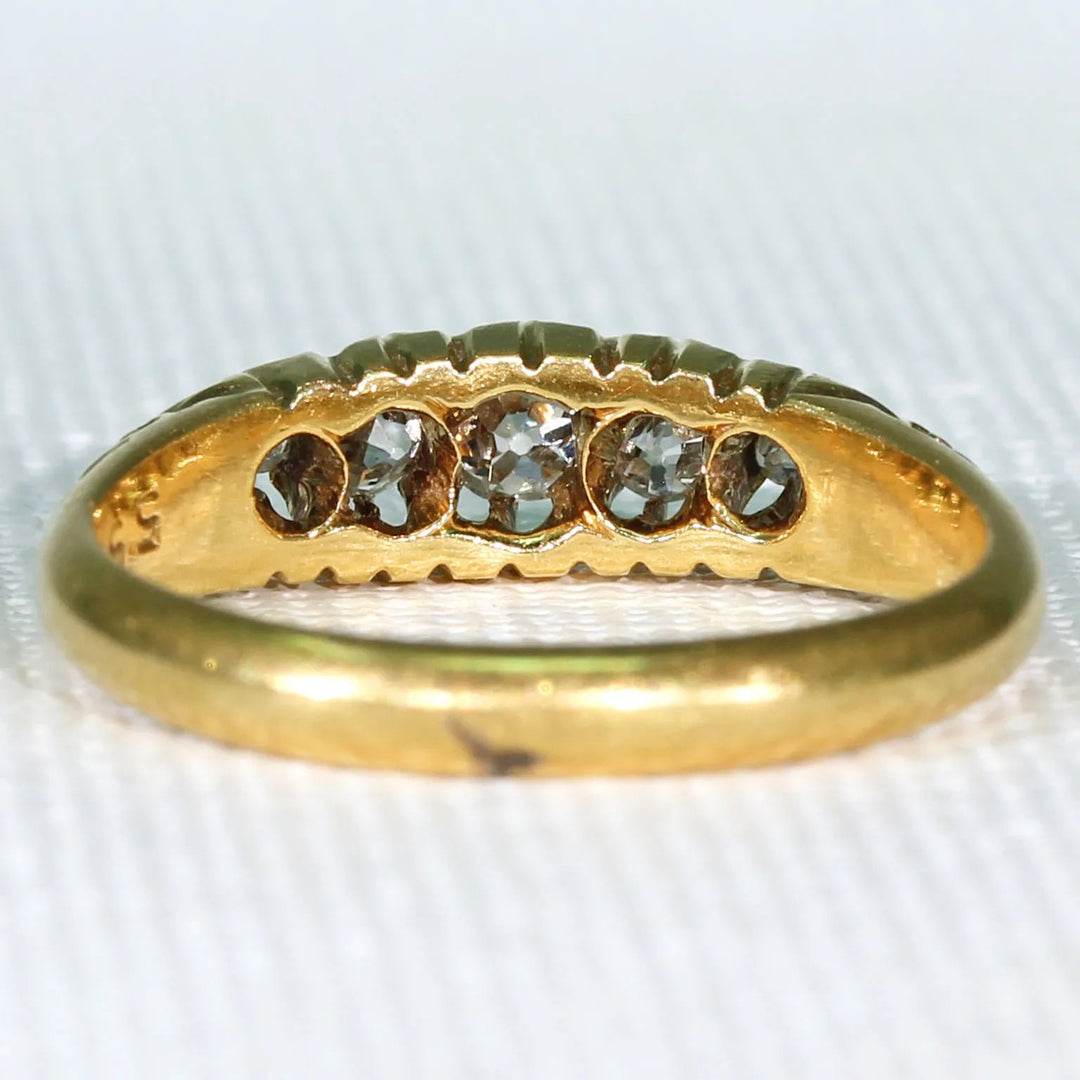 Edwardian 5 Stone Diamond Ring in 18k Gold