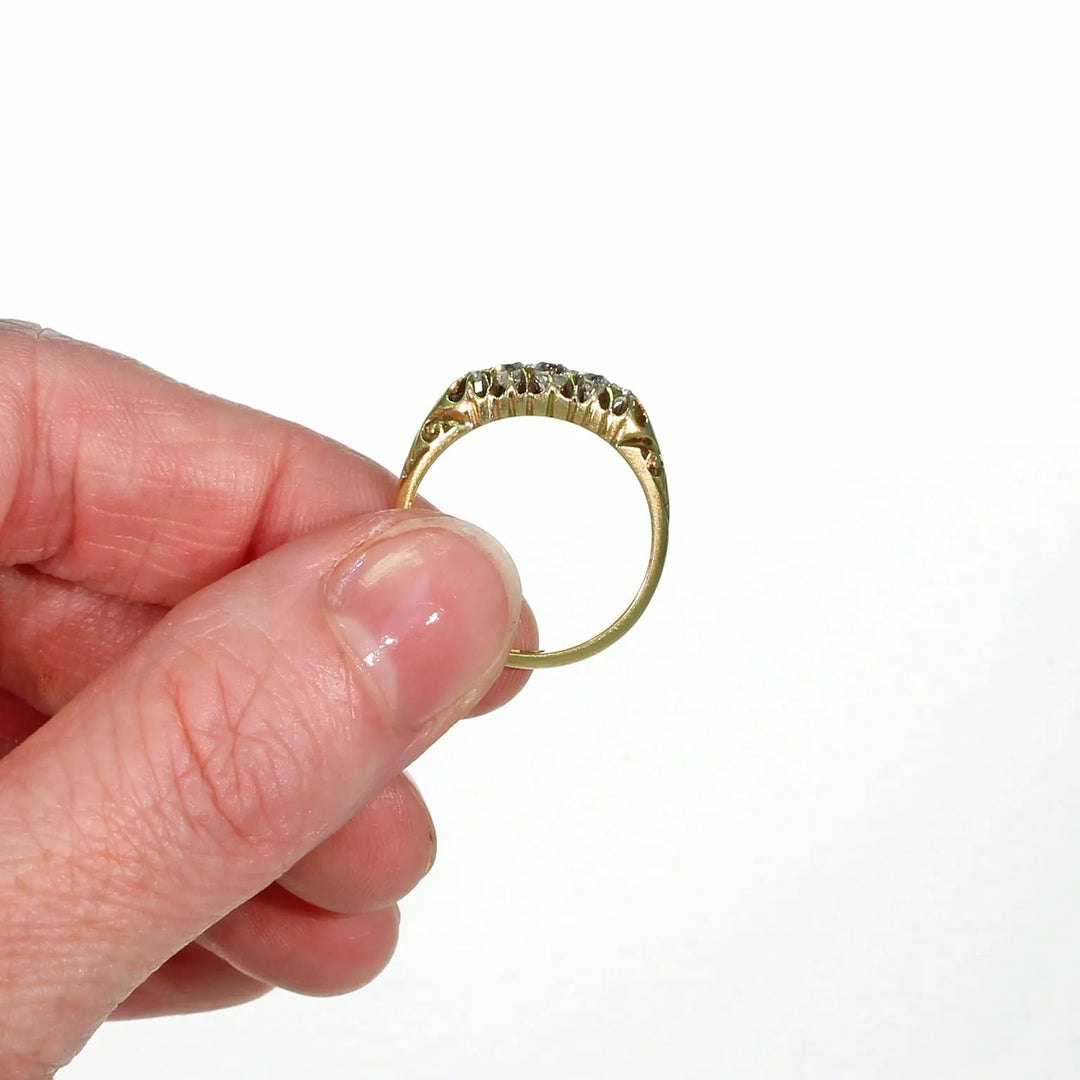 Edwardian 5 Stone Diamond Ring in 18k Gold