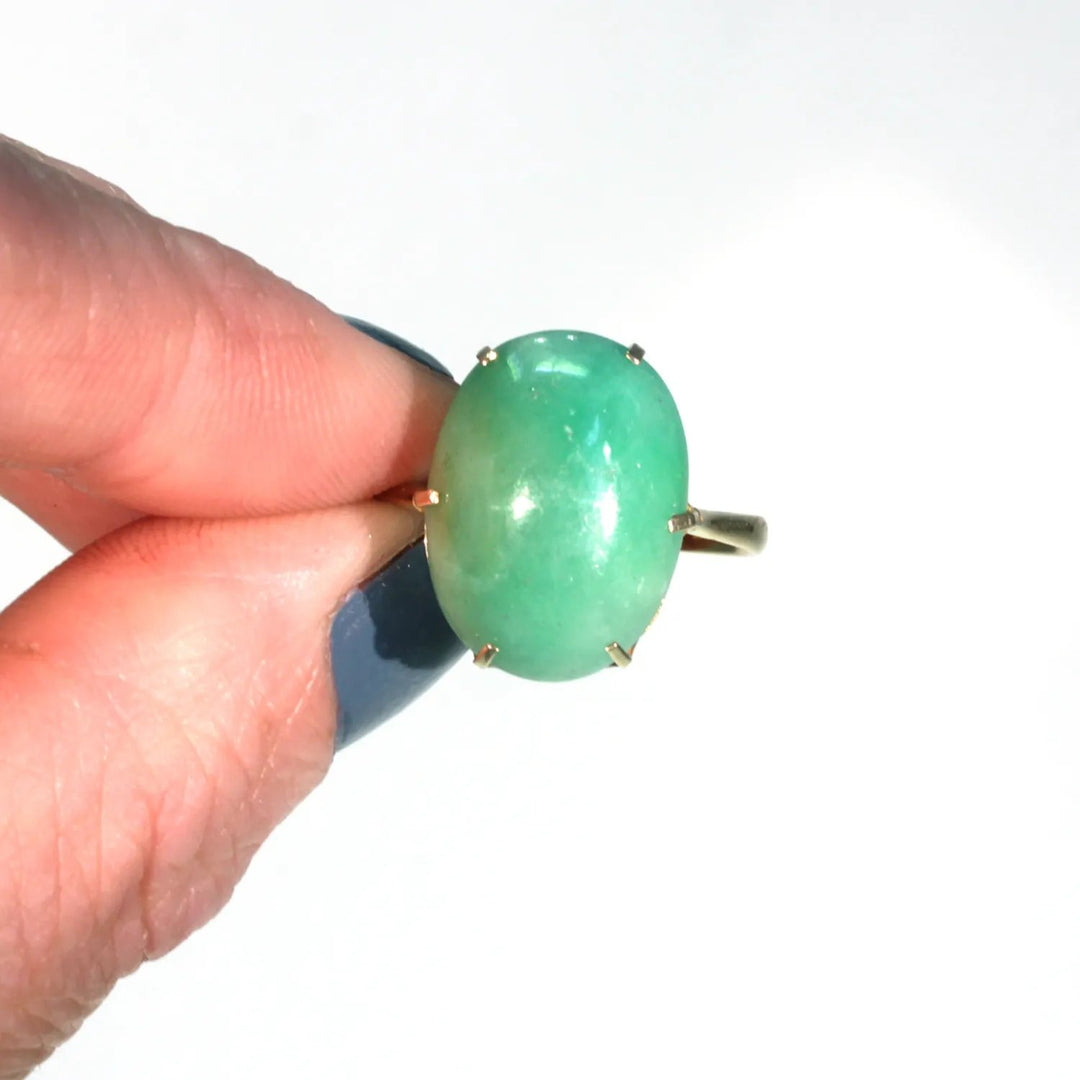 Edwardian 9.5ct+ Jadite Gold Ring 18k