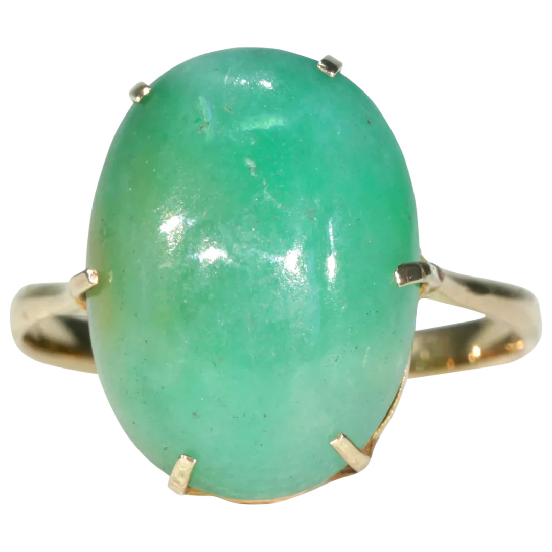 Edwardian 9.5ct+ Jadite Gold Ring 18k