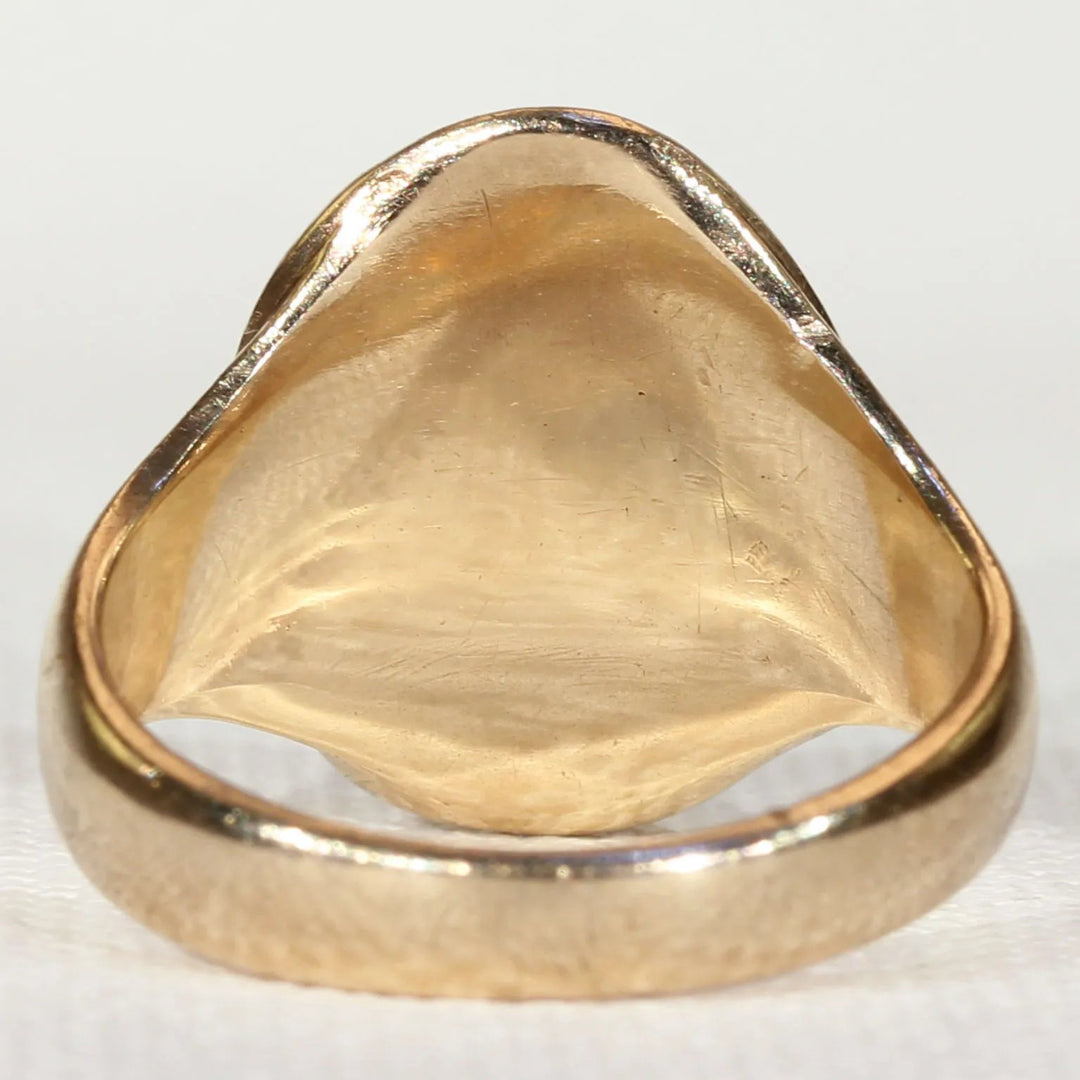 Edwardian Blue Chalcedony Ring 15k Gold