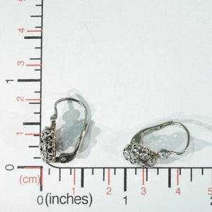 Edwardian Old European Cut Diamond Earrings Platinumj