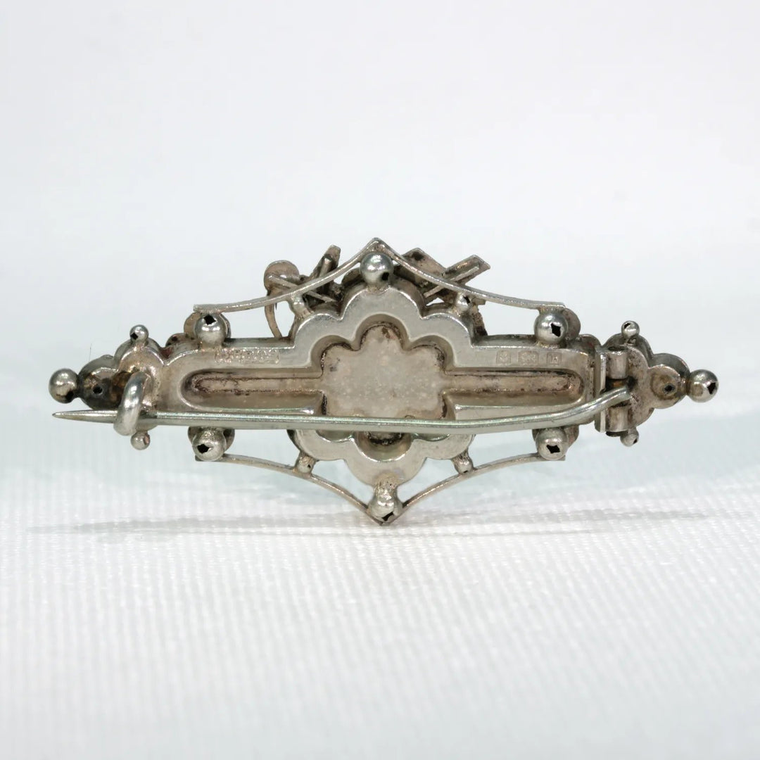 Edwardian Faith Hope and Charity Sweetheart Brooch Pin Silver
