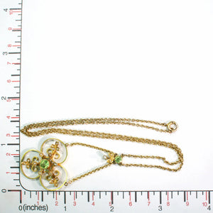 Edwardian Peridot Pearl Gold Necklace