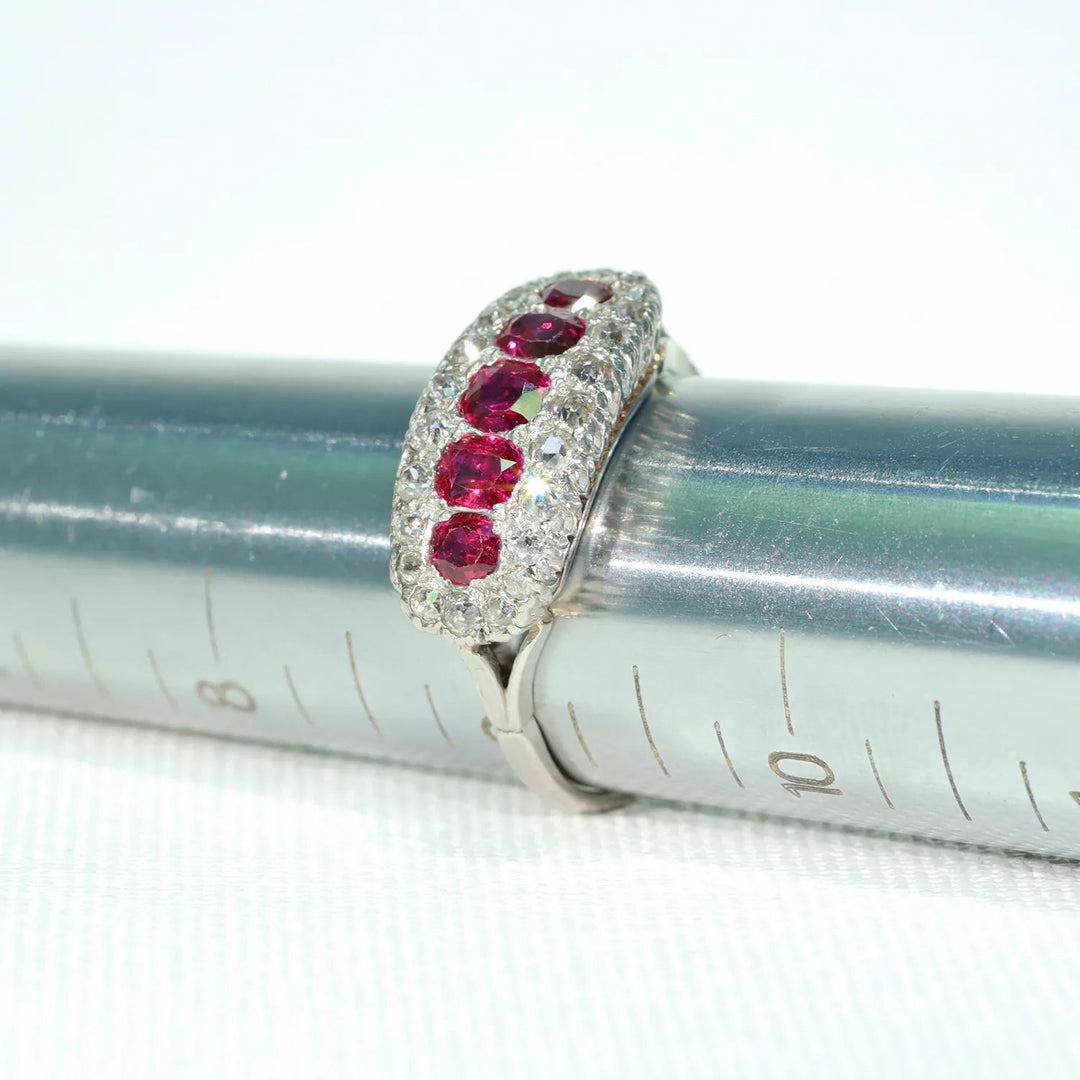 Edwardian Platinum Ruby Diamond Ring