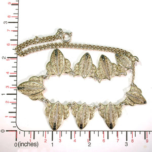 Edwardian Silver Gilt Marcasite Ornate Necklace