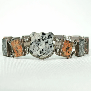 Edwardian Silver Granite Scottish Style Bracelet