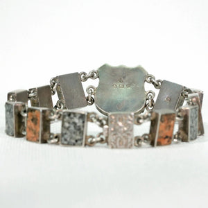 Edwardian Silver Granite Scottish Style Bracelet